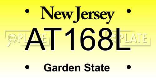 AT168L New Jersey License Plate