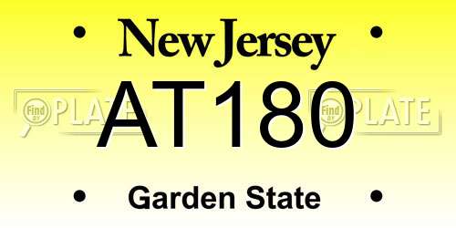 AT180 New Jersey License Plate