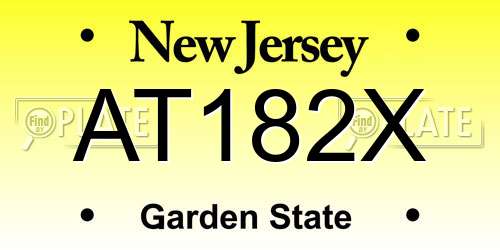AT182X New Jersey License Plate