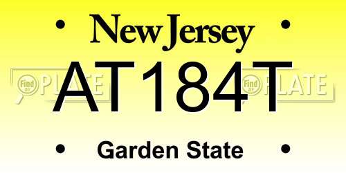 AT184T New Jersey License Plate