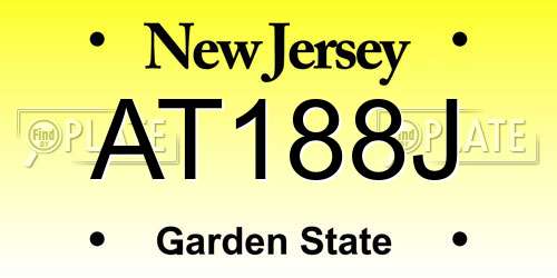 AT188J New Jersey License Plate