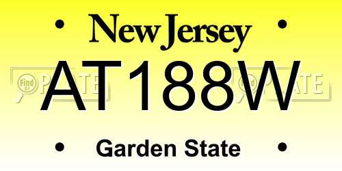 AT188W New Jersey License Plate
