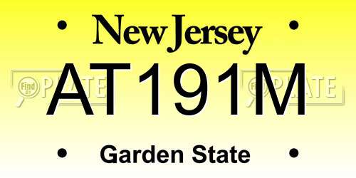 AT191M New Jersey License Plate