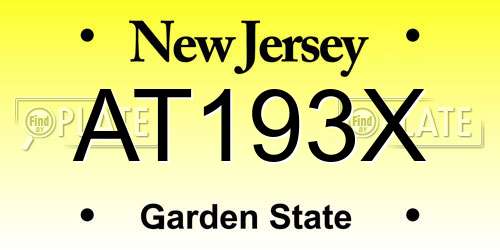 AT193X New Jersey License Plate