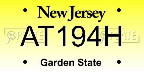 AT194H New Jersey License Plate