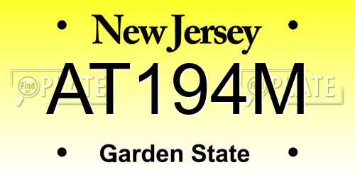 AT194M New Jersey License Plate