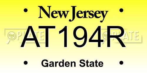 AT194R New Jersey License Plate