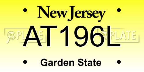 AT196L New Jersey License Plate