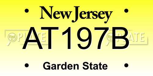 AT197B New Jersey License Plate
