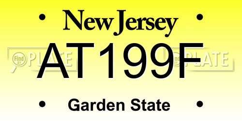 AT199F New Jersey License Plate