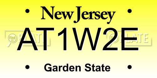 AT1W2E New Jersey License Plate