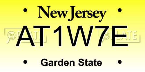 AT1W7E New Jersey License Plate
