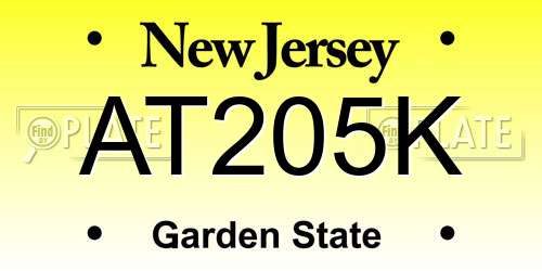 AT205K New Jersey License Plate