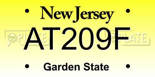 AT209F New Jersey License Plate