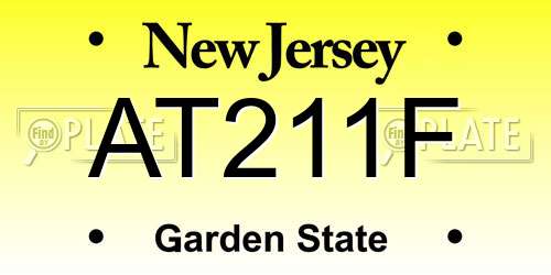 AT211F New Jersey License Plate