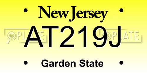 AT219J New Jersey License Plate