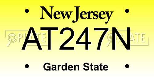 AT247N New Jersey License Plate