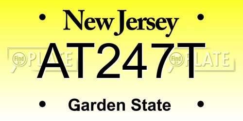 AT247T New Jersey License Plate