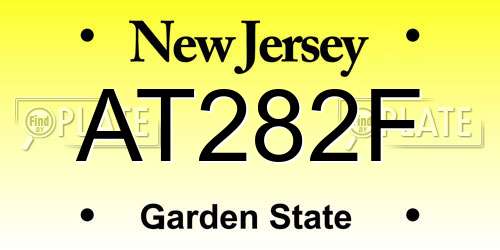 AT282F New Jersey License Plate