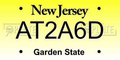 AT2A6D New Jersey License Plate