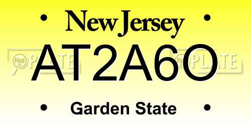 AT2A6O New Jersey License Plate