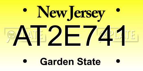AT2E741 New Jersey License Plate