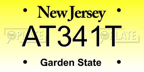AT341T New Jersey License Plate