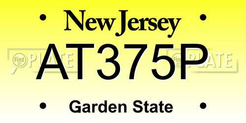 AT375P New Jersey License Plate