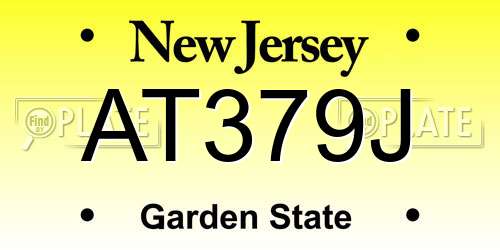 AT379J New Jersey License Plate