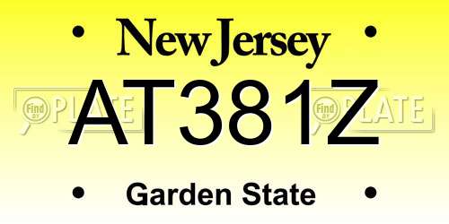 AT381Z New Jersey License Plate