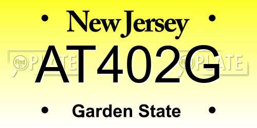 AT402G New Jersey License Plate