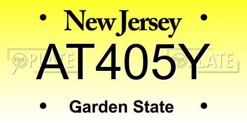 AT405Y New Jersey License Plate