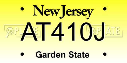 AT410J New Jersey License Plate