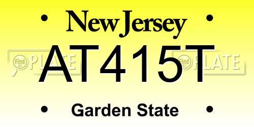 AT415T New Jersey License Plate