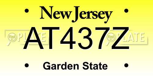 AT437Z New Jersey License Plate