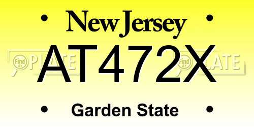 AT472X New Jersey License Plate