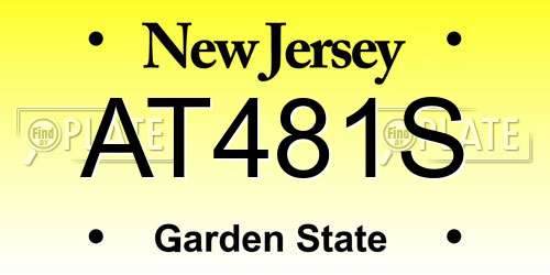 AT481S New Jersey License Plate