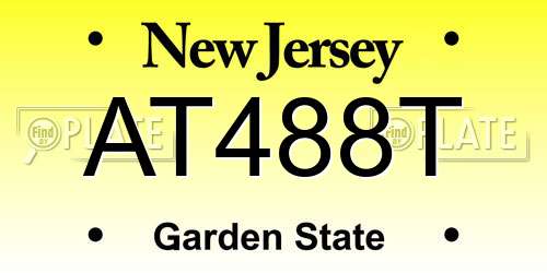 AT488T New Jersey License Plate