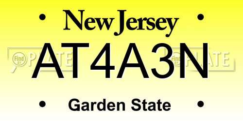 AT4A3N New Jersey License Plate