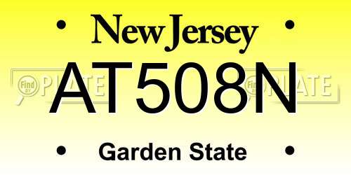 AT508N New Jersey License Plate