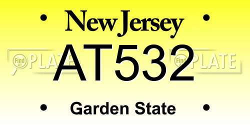 AT532 New Jersey License Plate