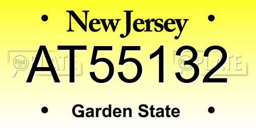 AT55132 New Jersey License Plate