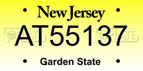 AT55137 New Jersey License Plate