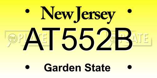 AT552B New Jersey License Plate