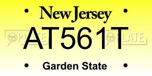 AT561T New Jersey License Plate