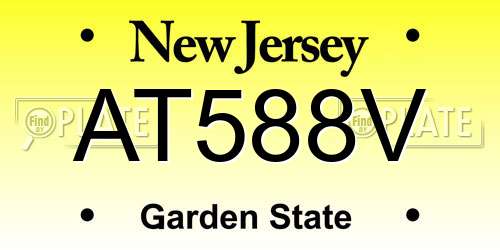 AT588V New Jersey License Plate