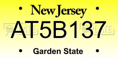 AT5B137 New Jersey License Plate