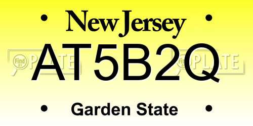 AT5B2Q New Jersey License Plate