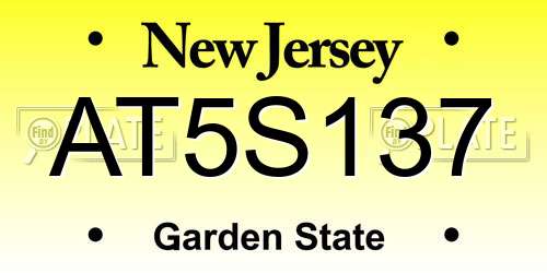 AT5S137 New Jersey License Plate