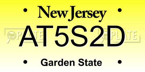AT5S2D New Jersey License Plate